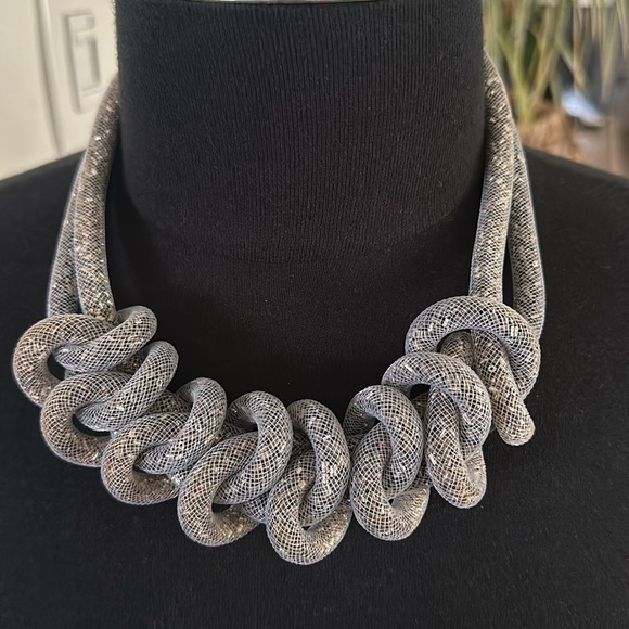 Statement Silver Chain Necklace - Adjustable - Picture 10 of 10